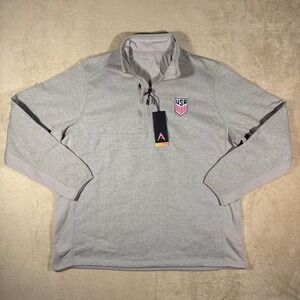 Antigua Oatmeal USMNT Course Quarter-Zip Pullover‎ Top Men's X-Large